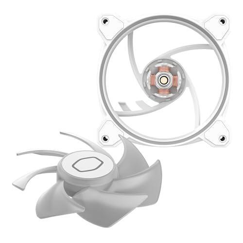 Cooler Master MF140 Halo² White PC Case Liquid Cooler Air Cooler Fan, 140mm Fan, Dual-Loop aRGB Rings, Dynamic PWM 2,050 RPM, Air Balance Blades, aRGB Lighting, Hybrid Frame