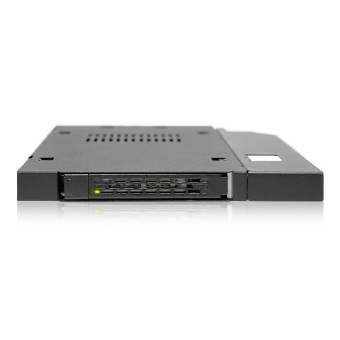 ICY DOCK 2.5” SATA/SAS HDD/SSD Rugged Full Metal Mobile Rack for Slim ODD or Slim FDD Bay | ToughArmor MB411SPO-B