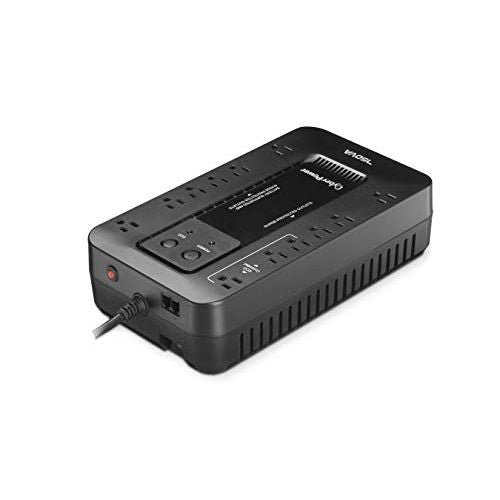 CyberPower EC750GTAA Ecologic Battery Backup & Surge Protector UPS System, 750VA/450W, 12 Outlets, ECO Mode, Compact Uninterruptible Power Supply, TAA Certified