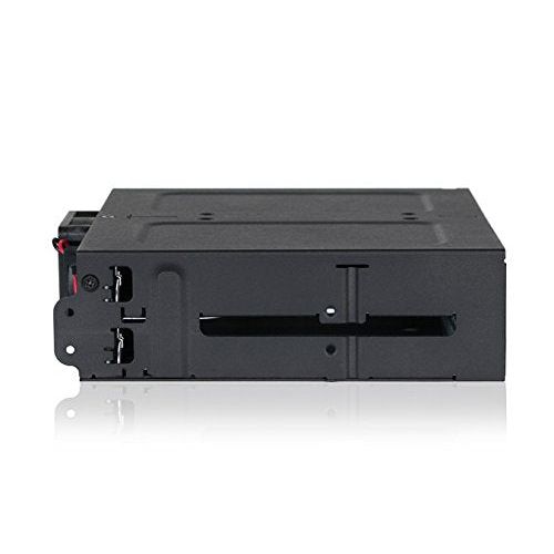 ICY DOCK 4 Bay 2.5 SAS/SATA HDD/SSD Metal Mobile Rack Enclosure for 5.25" Bay (with Fan Control) | ToughArmor MB607SP-B