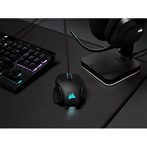 Corsair M65 RGB Ultra Tunable FPS Gaming Mouse Marksman 26,000 DPI Optical Sensor, Optical Switches, AXON Hyper-Processing Technology, Sensor Fusion Control, Tunable Weight System - Black