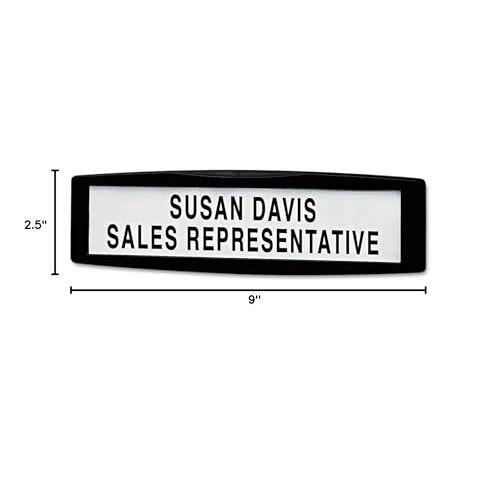 Plastic Partition Additions Nameplate, 9 x 2 1/2, Graphite