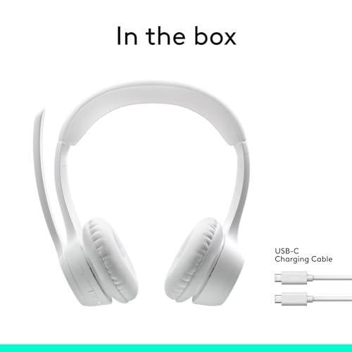 Logitech Zone 300 Wireless Bluetooth Headset with Noise-Canceling Microphone, Compatible with Windows, Mac, Chrome, Linux, iOS, iPadOS, Android – Off-White