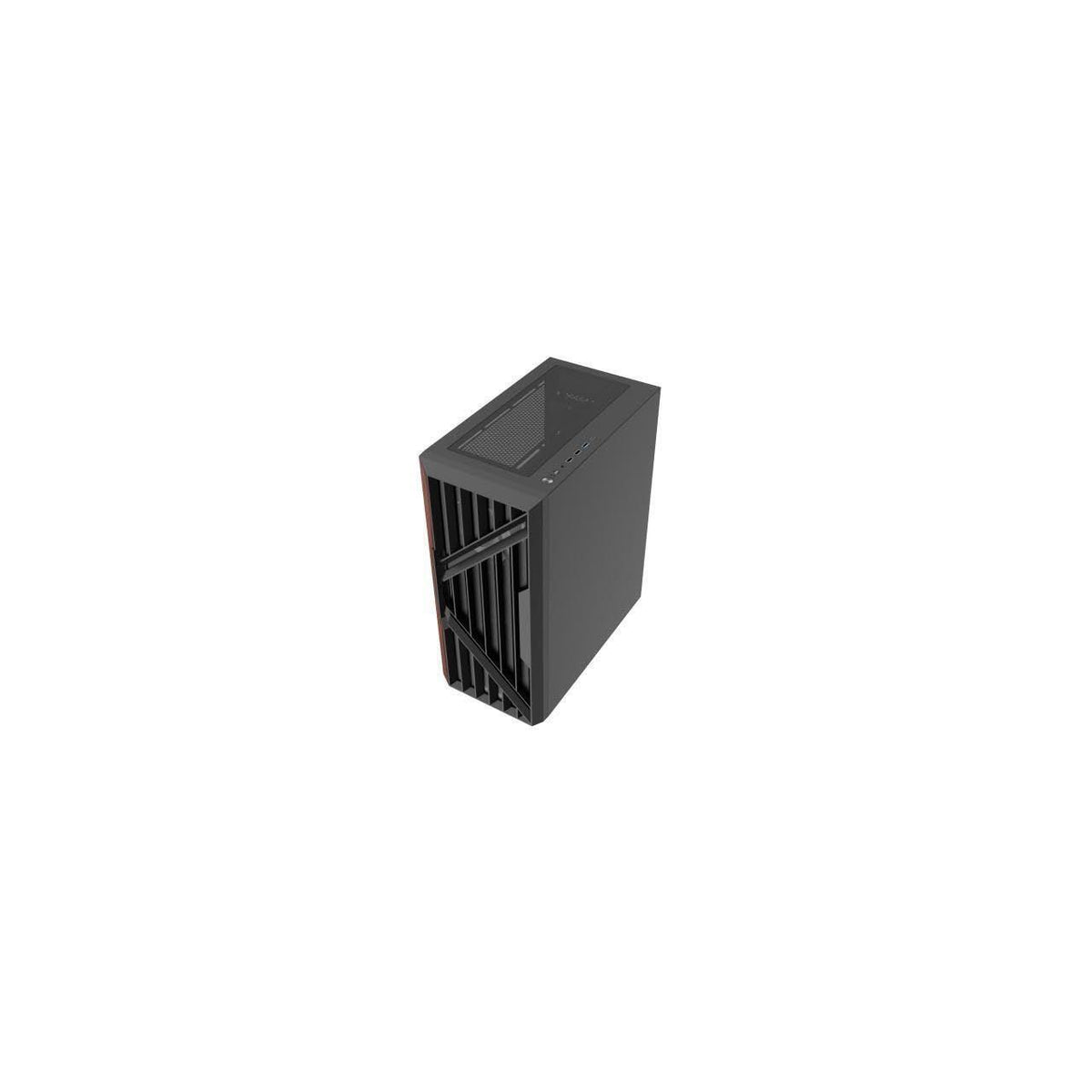 DIYPC DIY-G18-WD Black USB3.0 /Type C ATX Mid Tower Gaming Computer Case w/Tempered Glass Side Panel and Walnut Wood Front Panel