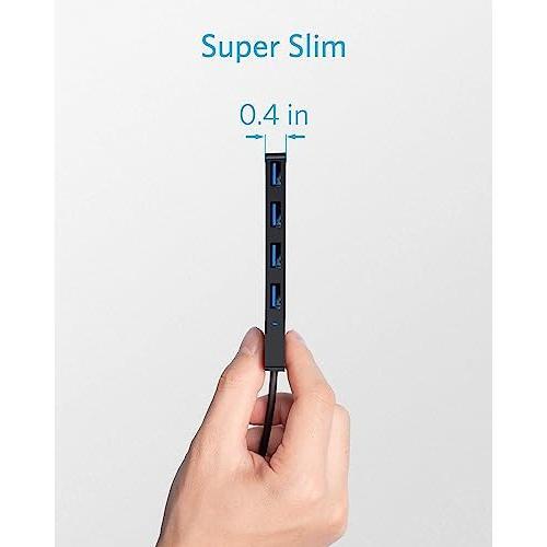 Anker 4-Port USB 3.0 Hub, Ultra-Slim Data USB Hub with 2 ft Extended Cable (Charging Not Supported), for MacBook, Mac Pro, Mac Mini, iMac, Surface Pro, XPS, PC, Flash Drive, Mobile HDD