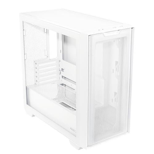 ASUS A21 Micro-ATX Case White Edition Supports Graphics Cards up to 380mm, 360mm Coolers, & Standard ATX PSUs, Porous Front-Panel Mesh, Compatible with New BTF Hidden Connector Technology