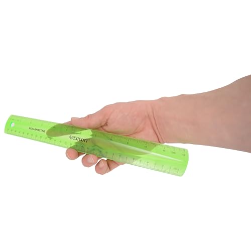 Westcott Shatterproof Ruler, 12-Inch, Green, 16012