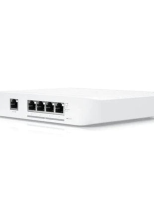 UBIQUITI UniFi Switch Flex XG - Layer 2 switch with 4 10GbE RJ45 ports and 1 GbE, 802.3at PoE+ RJ45 input.