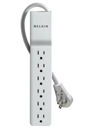 Belkin Home/Office Surge Protector with Rotating Plug, 6 AC Outlets, 6 ft Cord, 720 J, White