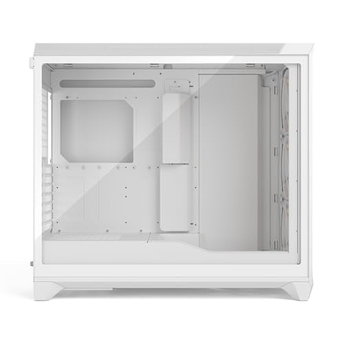 Fractal Design Meshify 3 XL White Tempered Glass Clear Tint - High Airflow PC Gaming Case - Mesh Front Panel - Three ARGB Momentum 14 Gen 2 Fans Included - Spacious Interior - GPU up to 512mm