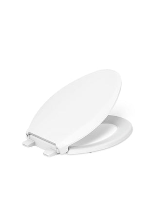 KOHLER 4636-RL-0 Cachet ReadyLatch Elongated Toilet Seat Slow Close, Soft Close Toilet Seat Quiet Lid, Contoured Grip-Tight Bumpers Installation Hardware, Apartment Essentials, White