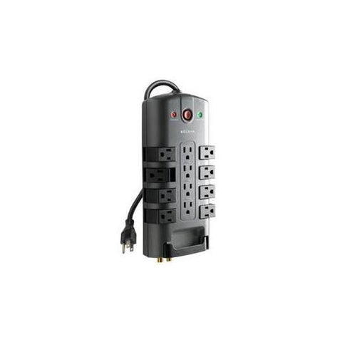 Pivot Plug Surge Protector, 12 Outlets, 8 ft Cord, 4320 Joules, Gray, Sold as 1 Each, 50PACK , Total 50 Each
