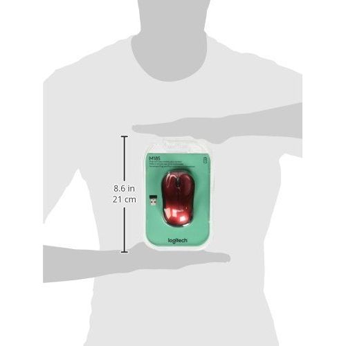Logitech M185 Wireless Mouse, Red 910 – 003635 [parallel import goods]