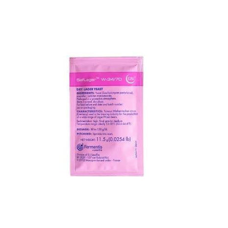 Craft A Brew - SafLager W-34/70 Yeast - German Lager Dry Yeast - For Craft Lagers - Ingredients for Home Brewing - Beer Making Supplies - [1 Pack]