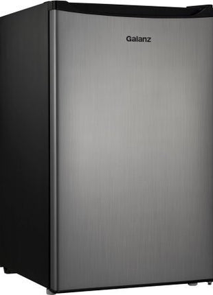 Galanz 4.3 cu ft Compact Single-Door Refrigerator, (Stainless Steel)