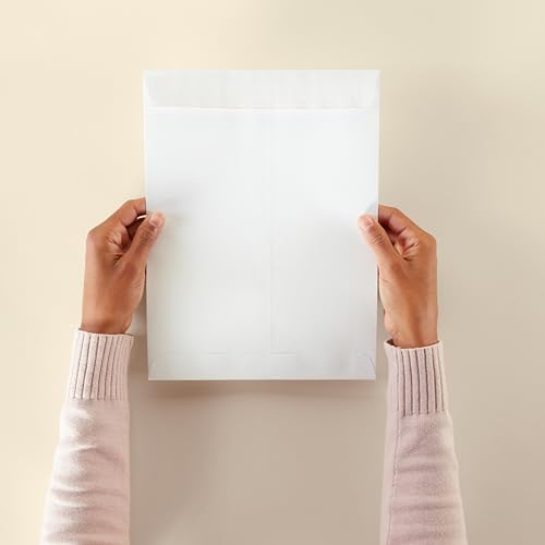 Amazon Basics Catalog Mailing Envelopes, Peel and Seal, 9x12 Inch, 100-Pack, White