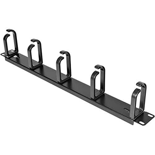 StarTech.com 19” Server Rack Cable Management Panel w/ D-Ring Hooks - 1U Horizontal or Vertical Wire and Cord Manager - Metal , TAA (CABLMANAGER2)