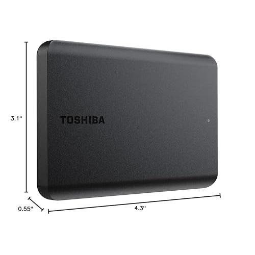 Toshiba Canvio Basics 2TB Portable External Hard Drive USB 3.0, Black - HDTB520XK3AA