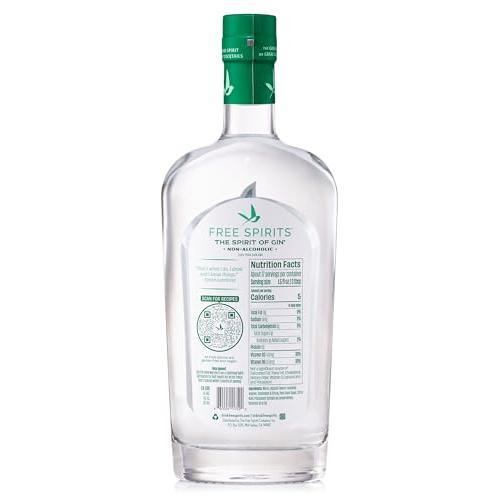 Free Spirits Non-Alcoholic Gin Spirit - Award Winning Gin Alternative - Low Calorie, Vegan, Gluten-Free with B-Vitamins - Natural Ingredients for Delicious Cocktails - 750 ml Bottle