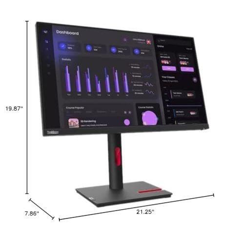 Lenovo ThinkVision T24i-30 24" Class Full HD LED Monitor - 16:9 - Raven Black