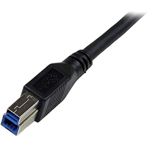StarTech.com 1m Black SuperSpeed USB 3.0 Cable - Right Angle A to B - 3 ft USB 3 Cable - Right Angle USB 3.0 A (M) to USB 3.0 B (M) (USB3SAB1MRA)