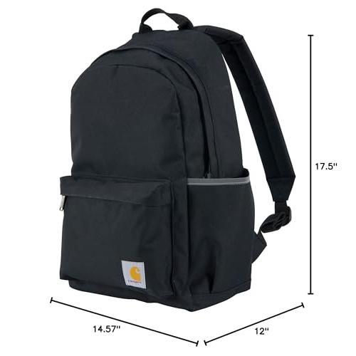 Carhartt 21L Classic Laptop Backpack, Water-Resistant Pack W/ 15" Laptop Sleeve and Organizational Compartments, PFAS Free, Black