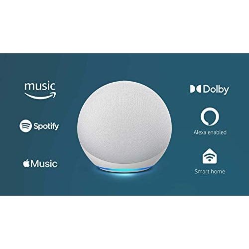 Amazon Echo (newest model), Alexa speaker with premium sound, Ideal for large bedrooms, living rooms and kitchens, Glacier White
