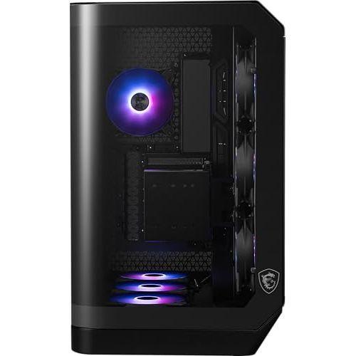 MSI MAG PANO 120R PZ - ATX Mid-Tower Gaming PC Case - 270-degree Tempered Glass Panel - Liquid Cooling Support up to 360mm Radiator - Pre-Installed 7 ARGB Fans - VGA Bracket