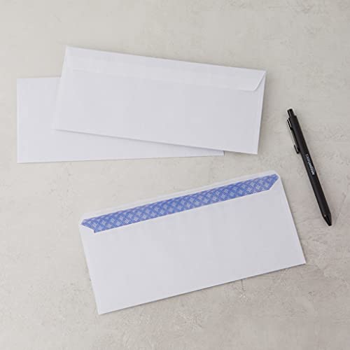 Amazon Basics 10 Security-Tinted Self-Seal Business Letter Envelopes, Peel & Seal Adhesive Closure, White, 500-Pack