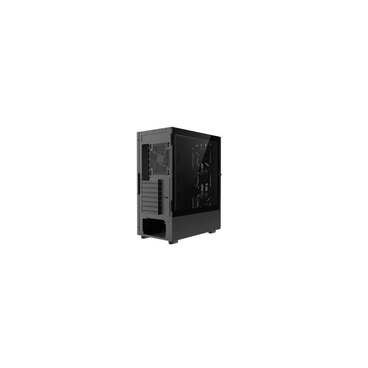 DIYPC DIY-G18-WD Black USB3.0 /Type C ATX Mid Tower Gaming Computer Case w/Tempered Glass Side Panel and Walnut Wood Front Panel