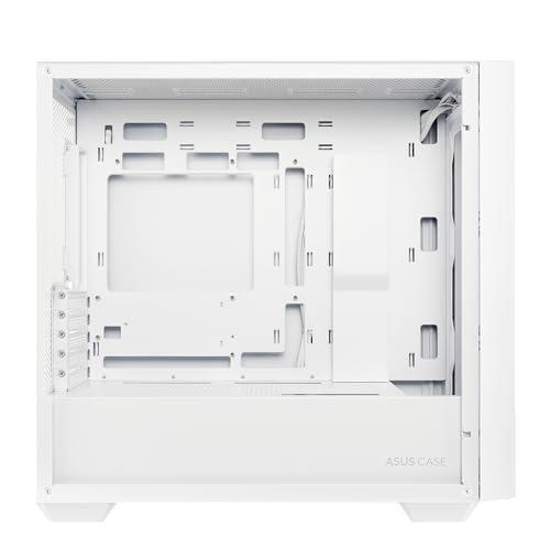 ASUS A21 Micro-ATX Case White Edition Supports Graphics Cards up to 380mm, 360mm Coolers, & Standard ATX PSUs, Porous Front-Panel Mesh, Compatible with New BTF Hidden Connector Technology