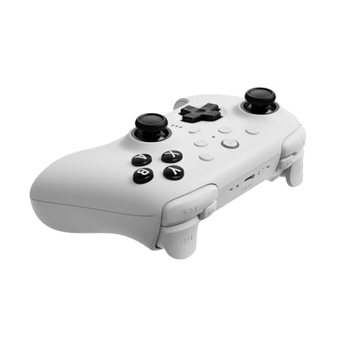8Bitdo Ultimate 2 Bluetooth Controller for Switch/Switch 2 & Windows PC, Switch Pro Controller with TMR Joysticks, Switchable Hall Effect/Tactile Triggers, Vibration and Motion Control - White