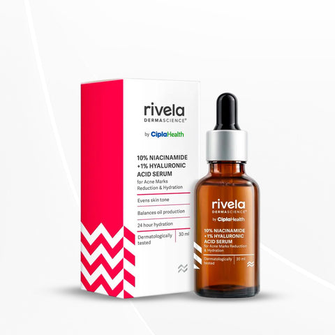 Rivela Dermascience 10% Niacinamide Face Serum By Cipla For Acne Marks, 30ml