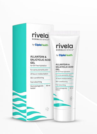 Rivela Dermascience 24 hours Oil Free Gel Moisturizer | Allantoin and Salicylic Acid, 50 ml
