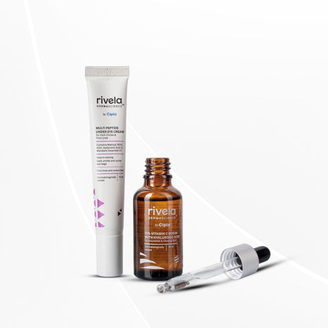 Rivela Dermascience Acne Care Duo | 10% Vitamin C Serum (30ml) & Eye Cream (15ml)