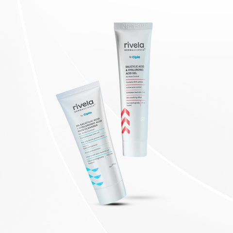Rivela Dermascience Acne Care Duo | Face Cleanser (100ml) & Gel (30ml) | 2 Items in Set