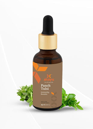 Akayu Ayurvedic Panch Tulsi Oil Immunity Booster | Natural Herbal Formula for Wellness 25ml