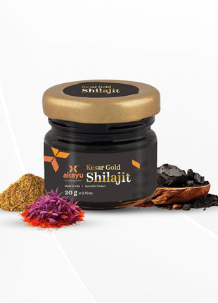 Akayu Kesar Gold Himalayan Shilajit - Contains 24 Carat Gold - Ayurvedic Shilajit 20 gm