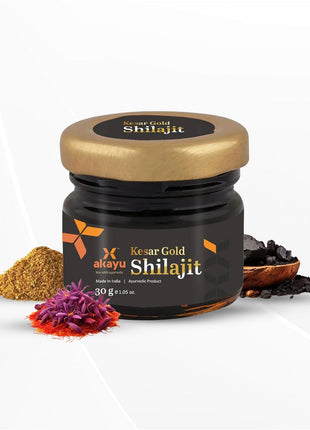 Akayu Kesar Gold Himalayan Shilajit Contains 24 Carat Gold - Ayurvedic Shilajit 30 gm