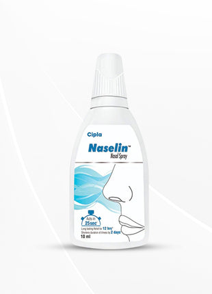 Cipla Naselin Nasal Spray | Unblocks Nose in 25 secs | 10 ml (Pack of 10)