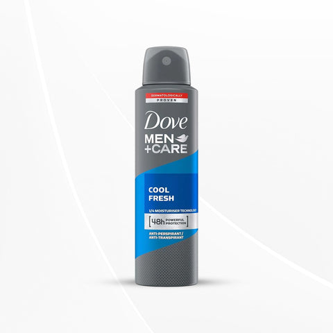 Dove Men+Care Cool Fresh Dry Spray Antiperspirant Deodorant, Up To 48 hrs Protection From Sweat & Odour, 150ml