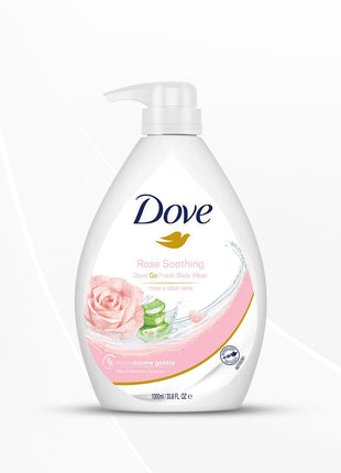 Dove Soothing Rose & Aloe Vera Body Wash for Replenished Skin, Refreshing Scent 1L
