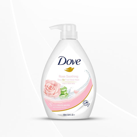 Dove Soothing Rose & Aloe Vera Body Wash for Replenished Skin, Refreshing Scent 1L