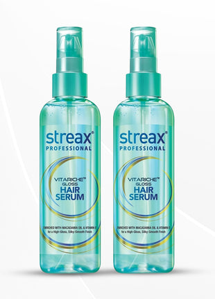 Streax Professional VitaRiche Gloss Hair Serum 200 ml, Pack of 2