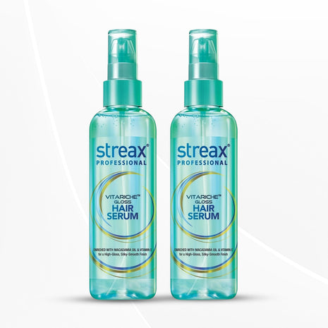 Streax Professional VitaRiche Gloss Hair Serum 200 ml, Pack of 2