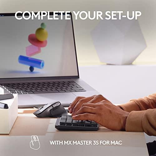 Logitech MX Mechanical Mini for Mac Wireless Illuminated Keyboard, Low-Profile Performance Switches, Tactile Quiet Keys, Backlit, Bluetooth, USB-C, Apple, iPad - Space Grey