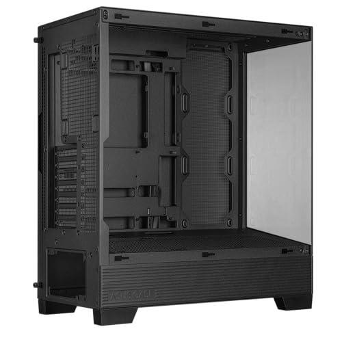 ASUS A31 Black ATX Mid-Tower Gaming Case, Dual-Sided Tempered Glass, Frameless Design, BTF Hidden Connectors, 360 AIO Support, 8° Angled Base, ARGB Ready, Optimized Airflow, Seamless Cable Management