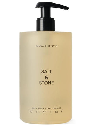 Salt & Stone Body Wash for Women & Men, Santal & Vetiver 15.2 fl oz | Shower Gel, Sulfate-Free, Paraben-Free, Dye-Free, Vegan, Hydrating & Moisturizing with Antioxidants, Vitamin C, Niacinamide