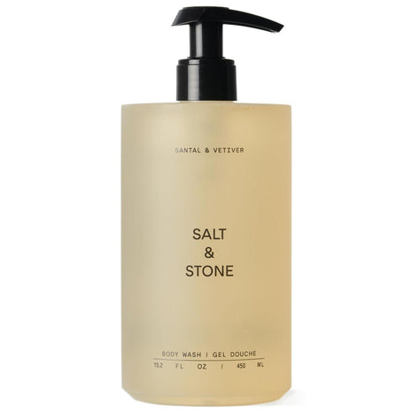 Salt & Stone Body Wash for Women & Men, Santal & Vetiver 15.2 fl oz | Shower Gel, Sulfate-Free, Paraben-Free, Dye-Free, Vegan, Hydrating & Moisturizing with Antioxidants, Vitamin C, Niacinamide