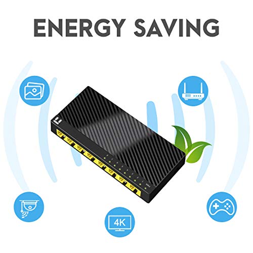 Netis ST3108GC 8 Port 10/100/1000Mbps Fast Gigabit Desktop Switch | Plug-and-Play and Effective Power Saving Technology Support Auto MDI/MDIX Function